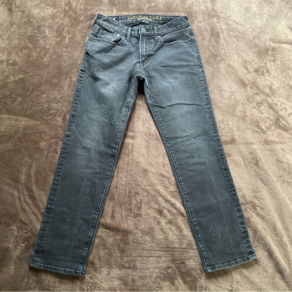American Eagle jeans Extreme Flex 4 slim straight mens size 28x30 Black ~EUC~